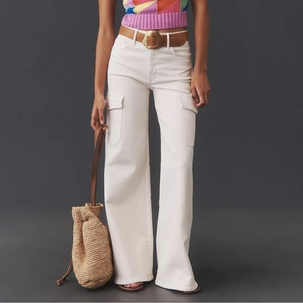 MOTHER The Undercover Cargo Sneak High-Rise Wide-Leg Jeans